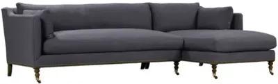 Margot Linen-Blend Sectional Chaise - Blue - Comfortable, Sturdy, Stylish