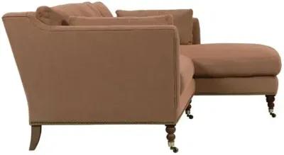 Margot Linen-Blend Sectional Chaise - Brown - Comfortable, Sturdy, Stylish