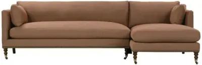 Margot Linen-Blend Sectional Chaise - Brown - Comfortable, Sturdy, Stylish