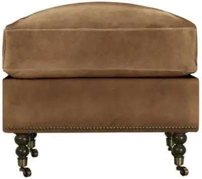 Margot Leather Ottoman - Brown