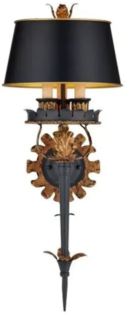 The Duke Wall Sconce - Zanzibar Gold - Currey & Company