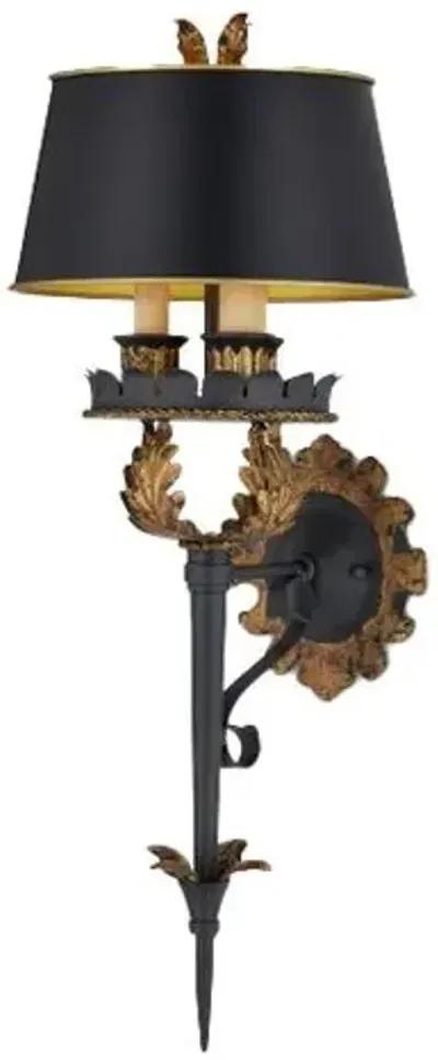 The Duke Wall Sconce - Zanzibar Gold - Currey & Company