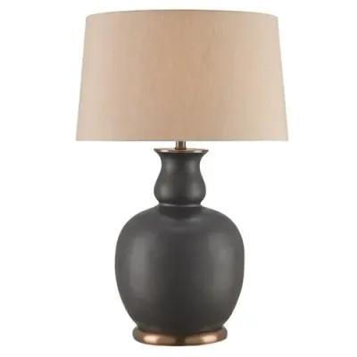 Ultimo Table Lamp - Matte Black/Antique Brass - Currey & Company