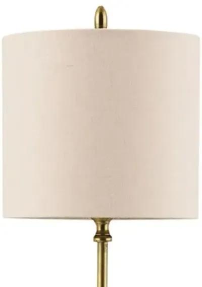 Messenger Table Lamp - Vintage Brass/Black - Currey & Company - Beige