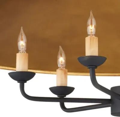 Brussels Chandelier - French Black/Contemporary Gold - Currey & Company - Ivory