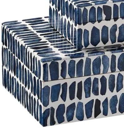 Set of 2 Indigo Boxes - Currey & Company - Blue