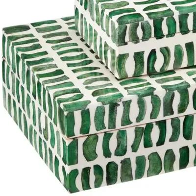 Set of 2 Indigo Boxes - Currey & Company - Green