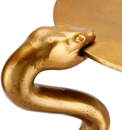 Serpent Side Table - Antique Brass - Currey & Company - Gold