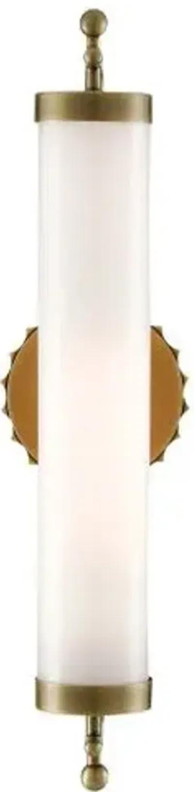 Latimer Wall Sconce - White/Antique Brass - Currey & Company - Gold