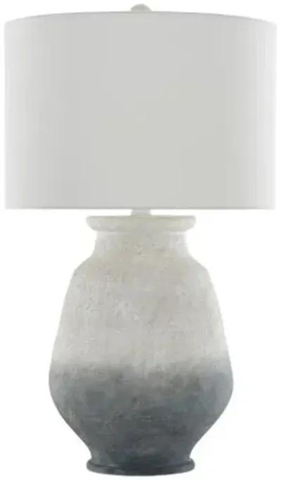 Cazalet Table Lamp - Ash Ivory/Blue/Black - Currey & Company