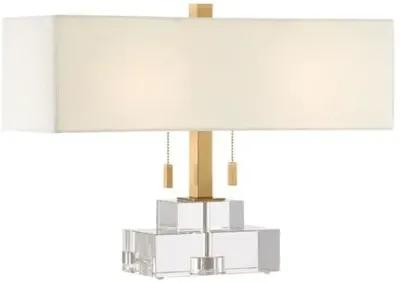 Chiara Table Lamp - Clear/Antique Brass - Currey & Company - Blue