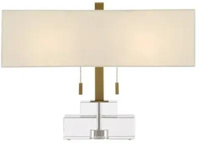 Chiara Table Lamp - Clear/Antique Brass - Currey & Company - Blue