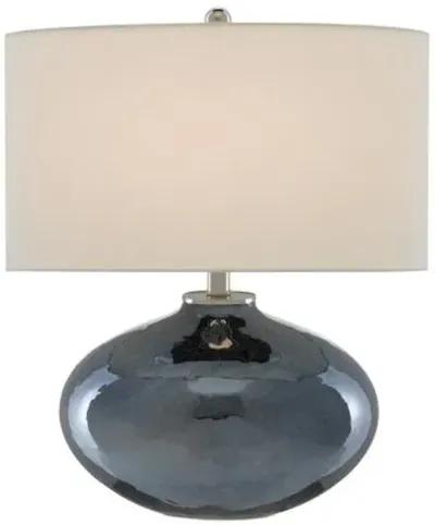 Lucent Table Lamp - Blue Mirror/Polished Nickel - Currey & Company - Brown