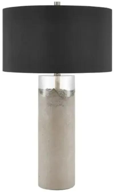 Edfu Table Lamp - Concrete/Clear - Currey & Company - Gray