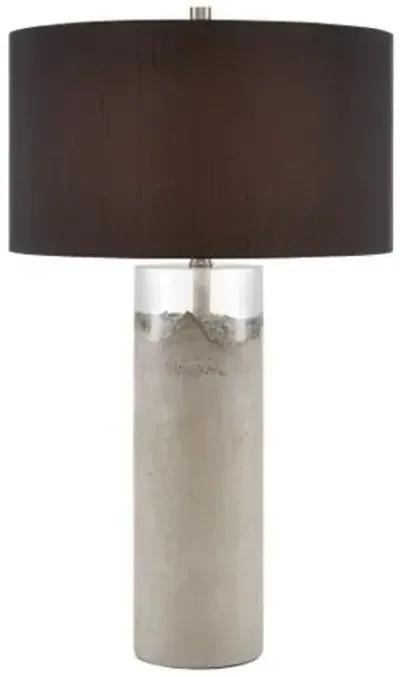 Edfu Table Lamp - Concrete/Clear - Currey & Company - Gray