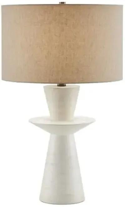 Cantata Table Lamp - Off White - Currey & Company - Ivory