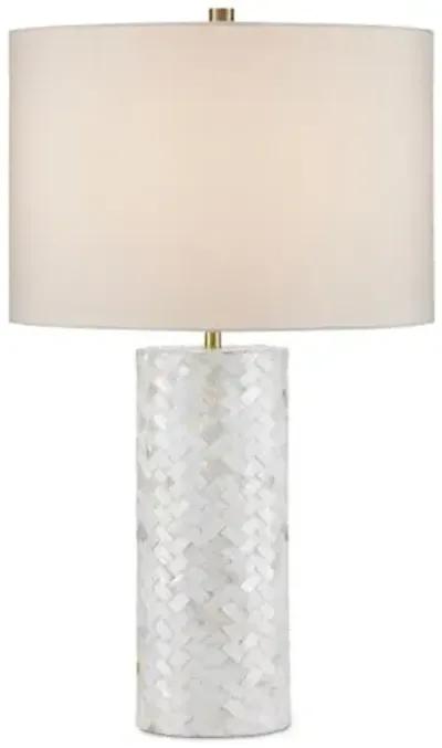 Meraki Mother of Pearl Table Lamp - Natural - Currey & Company - Gray