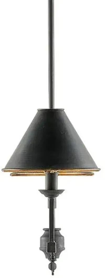 Prosperity Linear Chandelier - French Black - Currey & Company - Gold