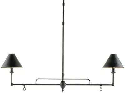 Prosperity Linear Chandelier - French Black - Currey & Company - Gold