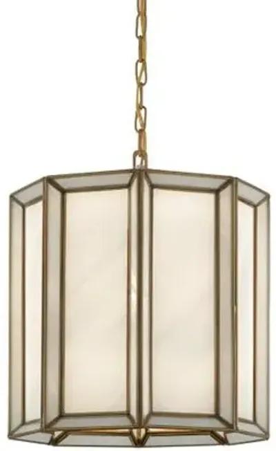 Daze Pendant - Antique Brass/White - Currey & Company