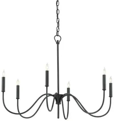 Tirrell Chandelier - Antique Black - Currey & Company