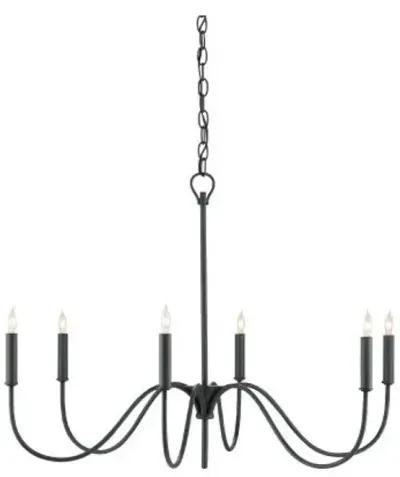 Tirrell Chandelier - Antique Black - Currey & Company