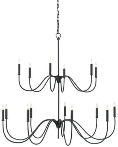 Tirrell Chandelier - Antique Black - Currey & Company