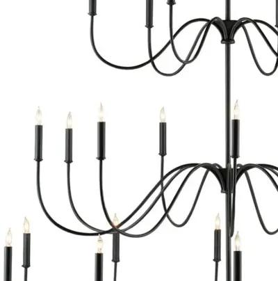 Tirrell Chandelier - Antique Black - Currey & Company