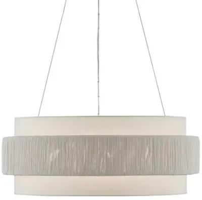 Rousham Chandelier - Beige/Sugar White - Currey & Company - Silver