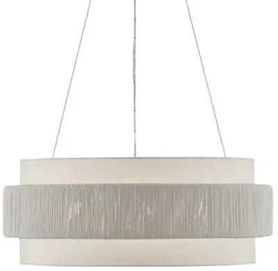 Rousham Chandelier - Beige/Sugar White - Currey & Company - Silver