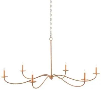 Saxon Chandelier - Natural/Saddle Tan - Currey & Company - Silver