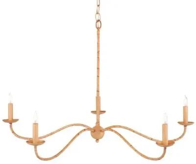 Saxon Chandelier - Natural/Saddle Tan - Currey & Company - Brown