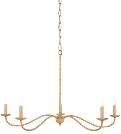 Saxon Chandelier - Natural/Saddle Tan - Currey & Company - Brown