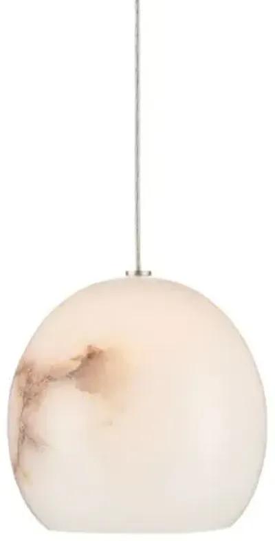 Lazio 1-Light Round Multi-Drop Pendant - Alabaster - Currey & Company - White