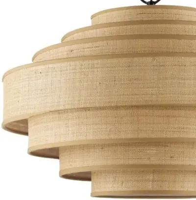 Maura Chandelier - Natural/Satin Black - Currey & Company