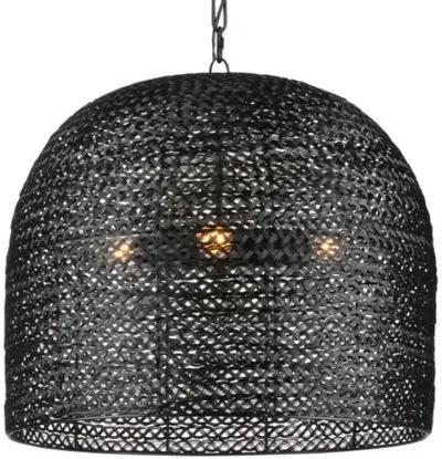 Piero Medium Chandelier - Satin Black - Currey & Company - Gold