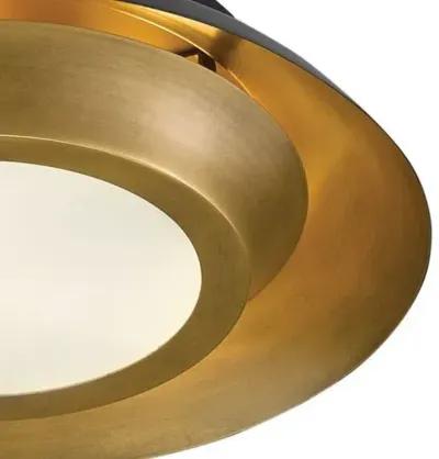 Metaphor Flush Mount - Antique Brass/Black/White - Currey & Company