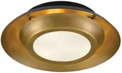 Metaphor Flush Mount - Antique Brass/Black/White - Currey & Company