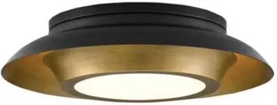 Metaphor Flush Mount - Antique Brass/Black/White - Currey & Company