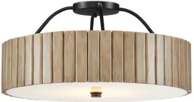 Tetterby Semi Flush Mount - Taupe - Currey & Company - Black