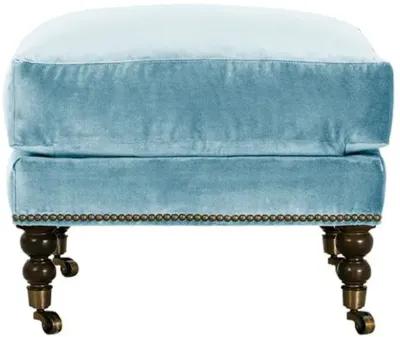 Margot Velvet Ottoman - Blue