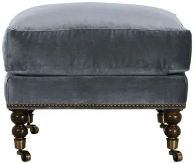 Margot Velvet Ottoman - Gray