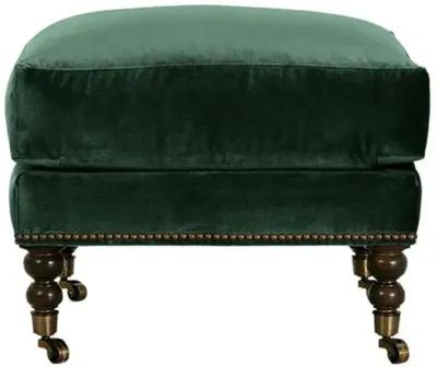 Margot Velvet Ottoman - Green