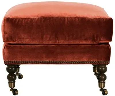 Margot Velvet Ottoman - Orange