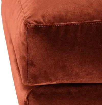 Margot Velvet Ottoman - Orange