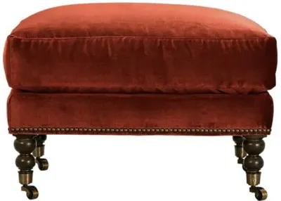 Margot Velvet Ottoman - Orange