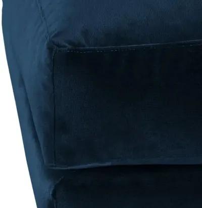 Margot Velvet Ottoman - Blue