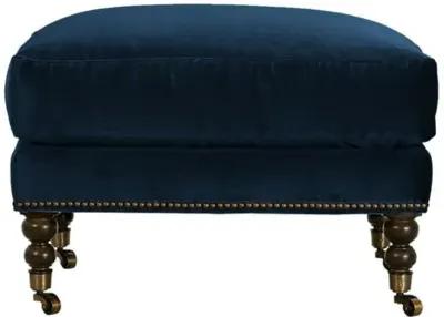 Margot Velvet Ottoman - Blue