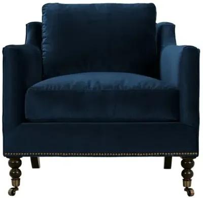 Margot Velvet Accent Chair - Blue, Comfortable, Durable, Velvet Upholstery, Cushioned