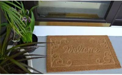 Embossed Welcome Doormat - Brown